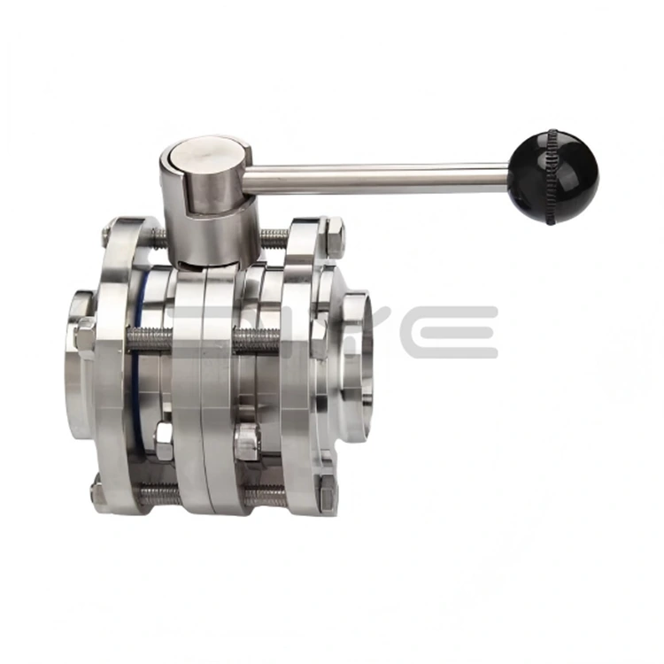 Санитарен 3-парчен вентил за пеперутка