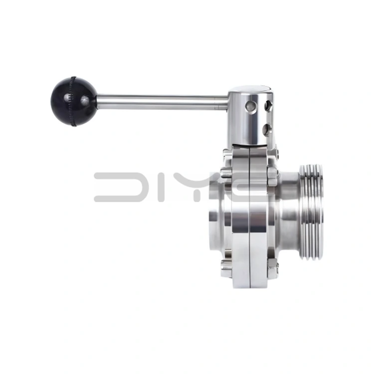 Санитарен вентил за пеперутка со навој за заварување